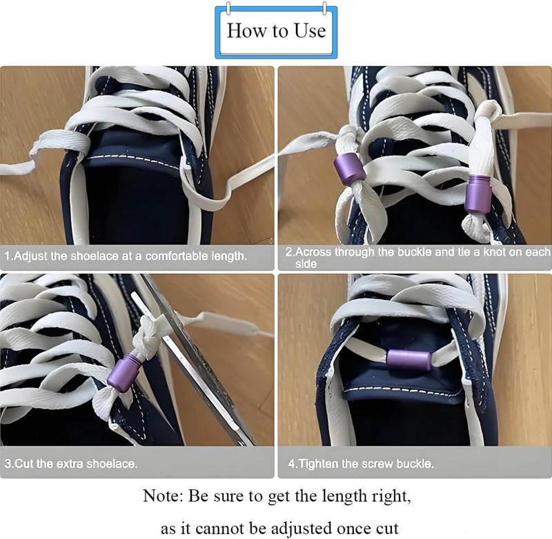 Ckyleole Shoelaces Buckle Lock No Tie Shoe Lace Turnbuckle Metal Laces Clasps Capsule Shoelaces Tip End Laces Rotating Lock - Image 3